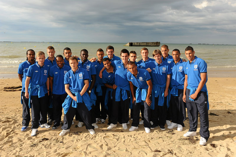 England U19s visit the Normandy Beaches.